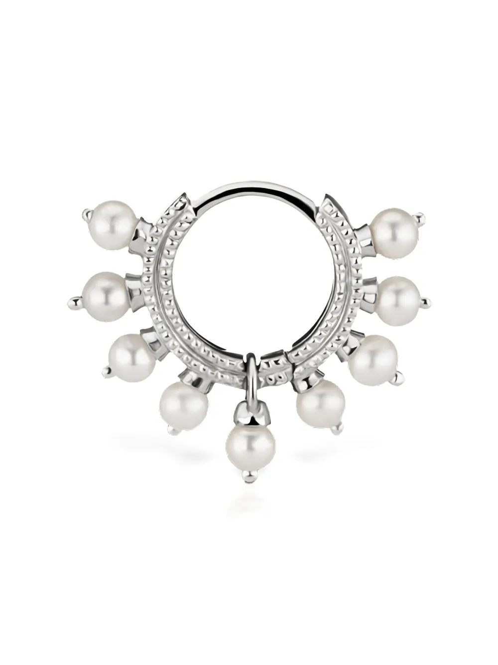 MARIA TASH Pearl Coronet ピアス 18Kホワイトゴールド - シルバートーン MARIA TASH Pearl Coronet ピアス 18Kホワイトゴールド - シルバートーン