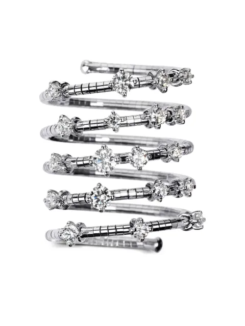 Mattia Cielo 18k white gold Row Spiral diamond ring