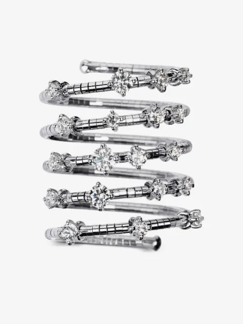 Mattia Cielo 18k white gold Row Spiral diamond ring