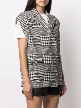 houndstooth-check sleeveless jacket展示图