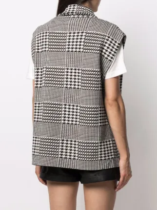 houndstooth-check sleeveless jacket展示图