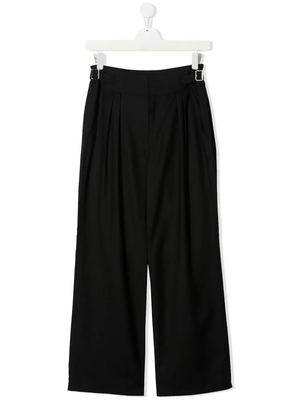 Diesel Teen High-waisted Wide Leg Trousers In Black