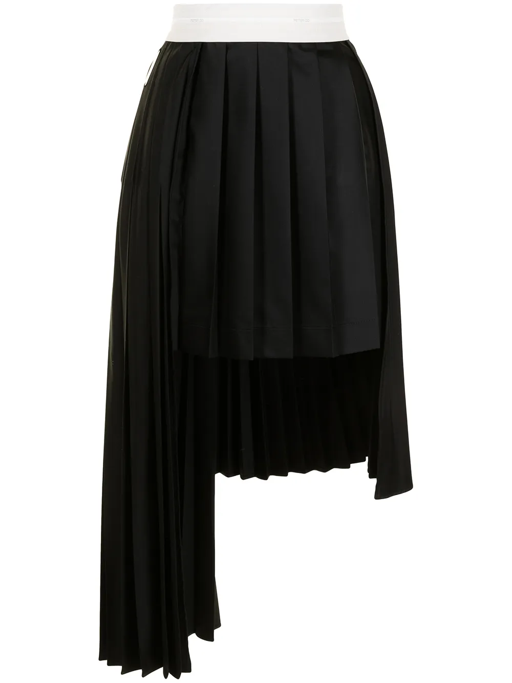 PETER DO ASYMMETRICAL PLEATED WOOL SKIRT