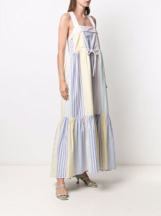 Pure Cotton Seersucker Stripe Maxi Dress展示图