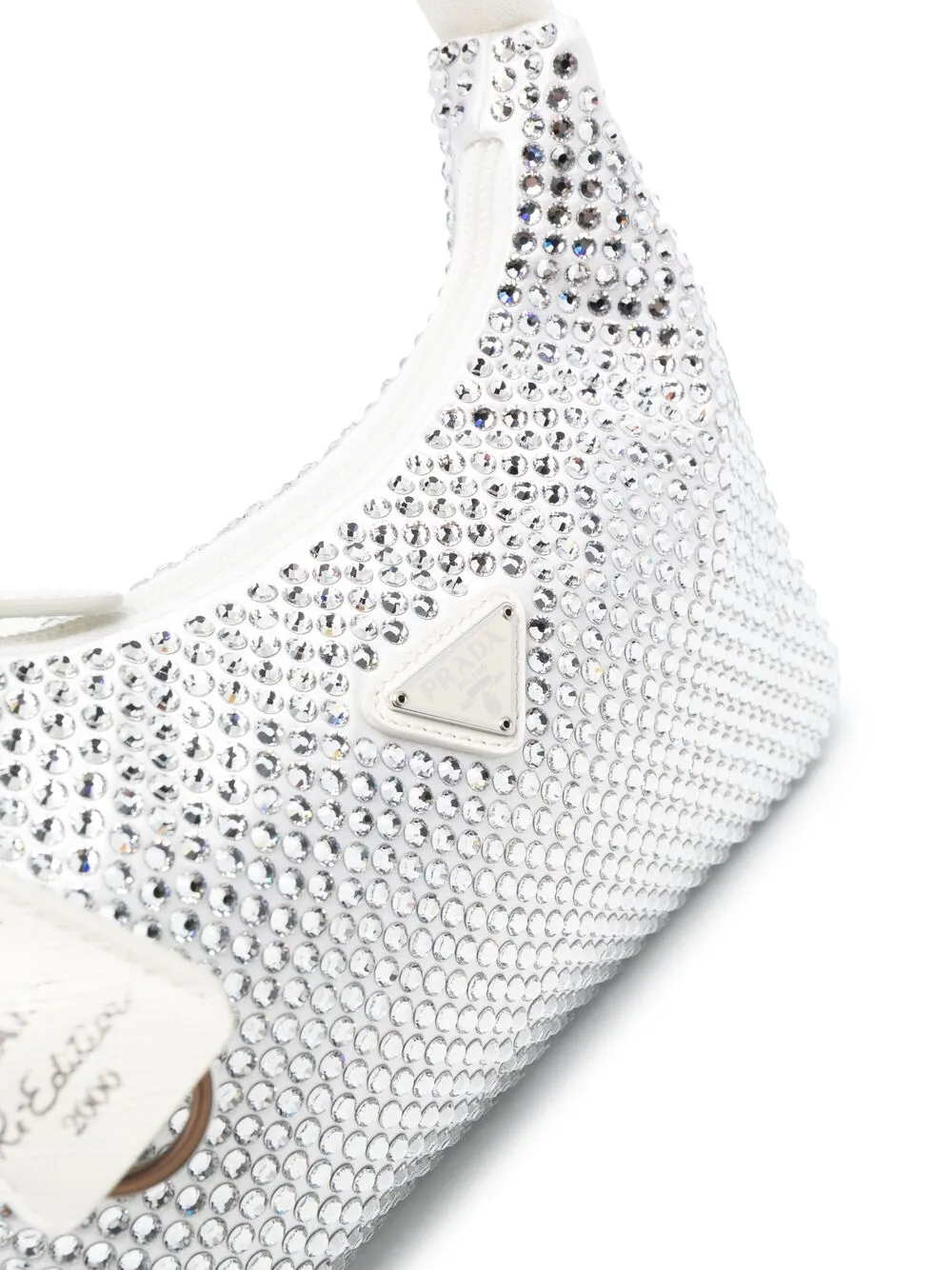 Prada Re-Edition verfraaide schoudertas Wit