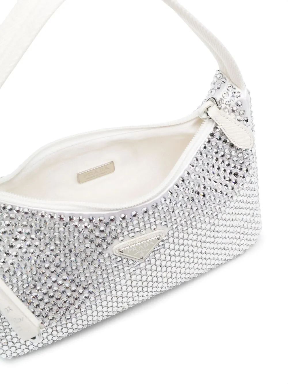 Prada Re-Edition verfraaide schoudertas Wit