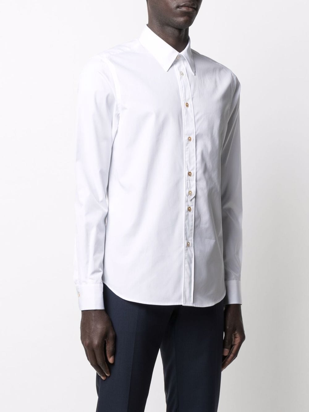 Shop Paul Smith Long-sleeved Cotton Shirt In White