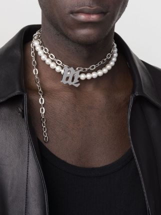 pearl-trim chain necklace展示图