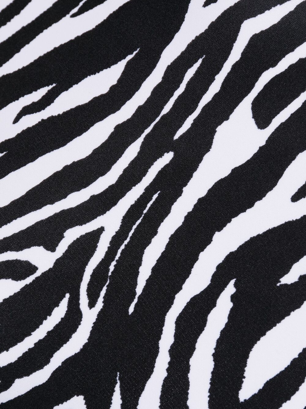 The Attico zebra-print Halterneck Swimsuit - Farfetch