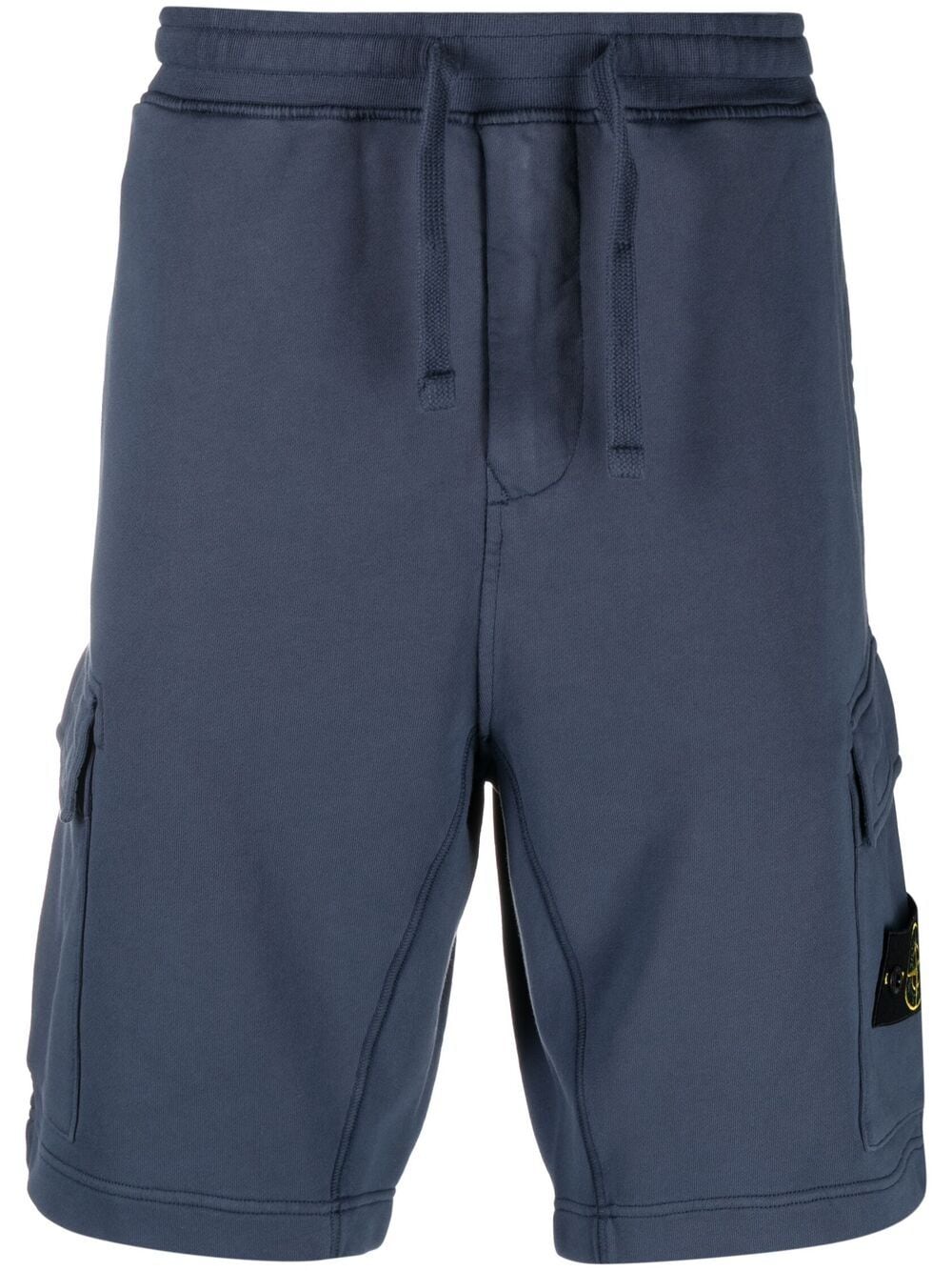 Stone Island Logo-patch Track Shorts In Blue