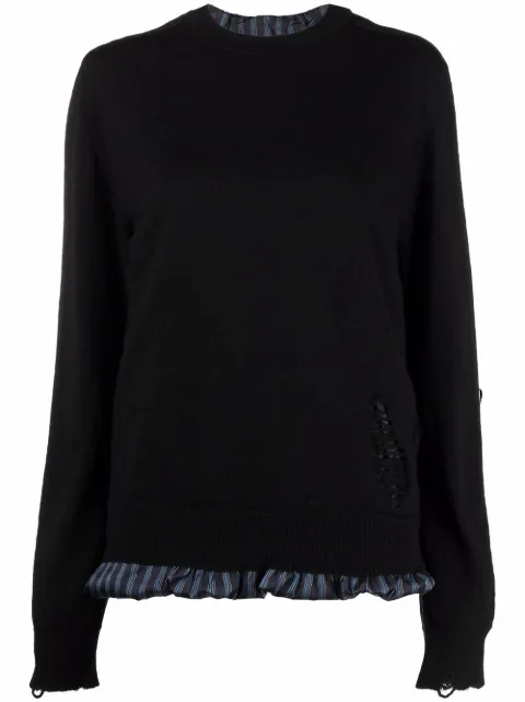 Maison Margiela distressed-knit layered jumper