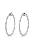 Mattia Cielo 18kt white gold and titanium Rugiada front and back diamond hoop earrings - Silver