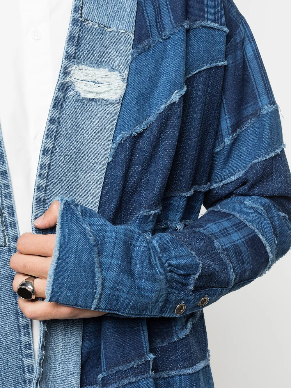 фото Greg lauren джинсовая куртка в технике пэчворк