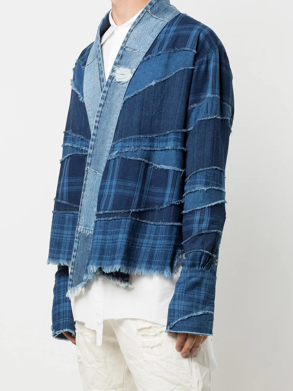 фото Greg lauren джинсовая куртка в технике пэчворк
