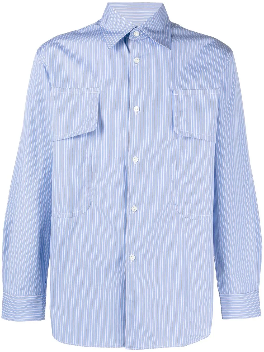 фото Comme des garçons shirt поплиновая рубашка в полоску