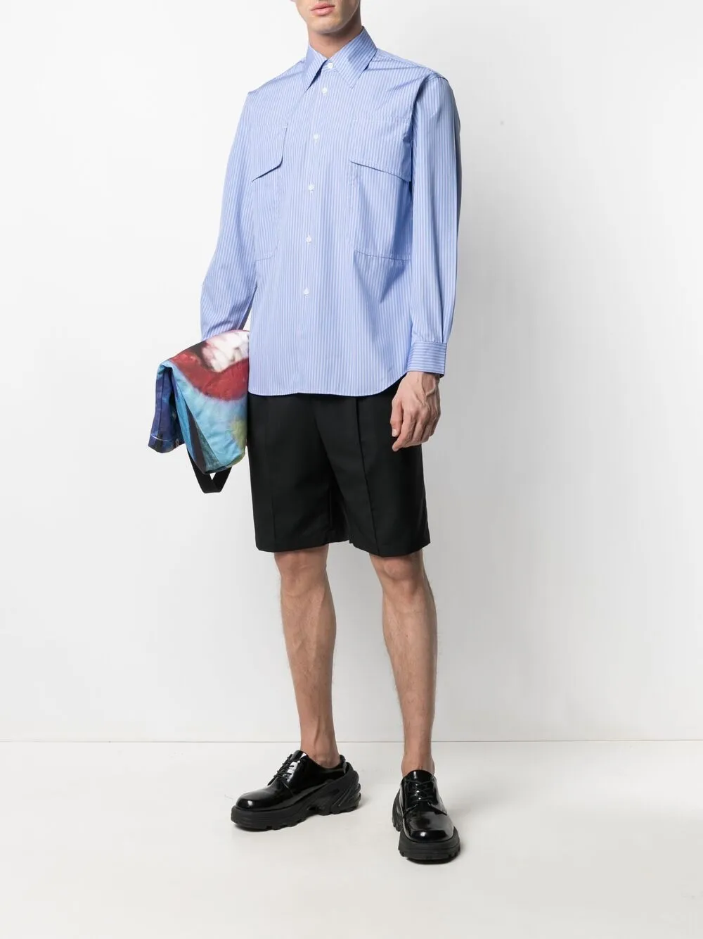 фото Comme des garçons shirt поплиновая рубашка в полоску