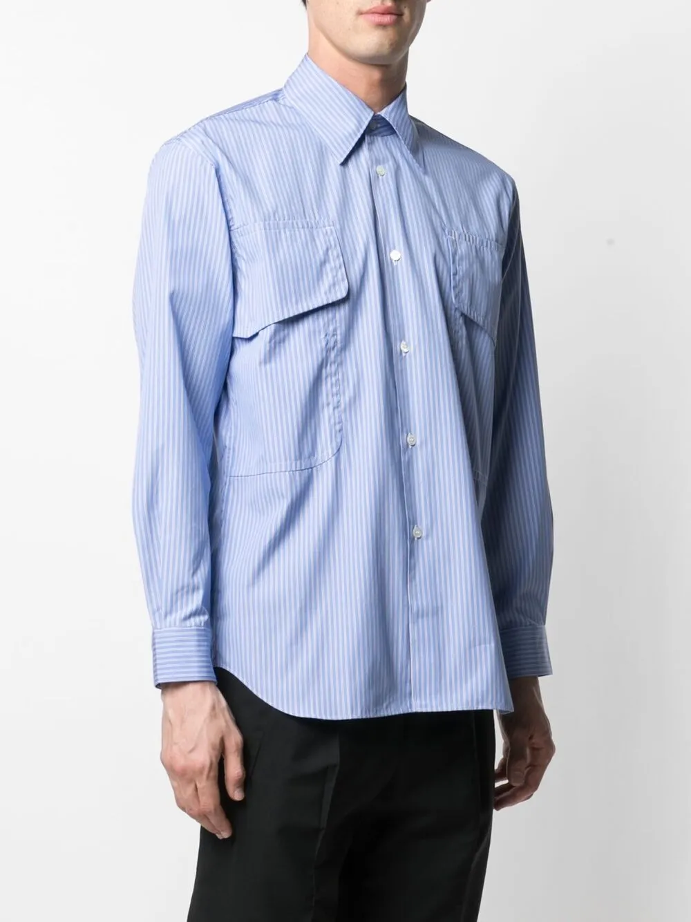 фото Comme des garçons shirt поплиновая рубашка в полоску