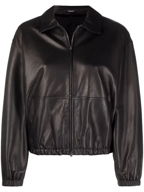 theory leather bomber jacket