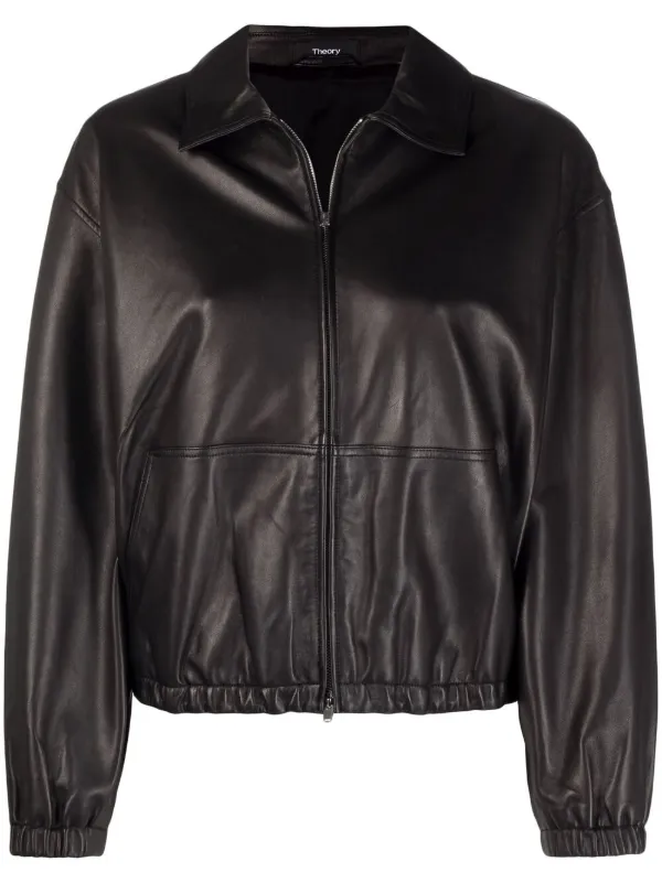 theory leather bomber