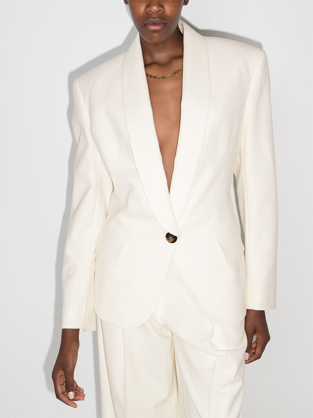 Alexandre Vauthier Blazer met enkele rij knopen - Wit