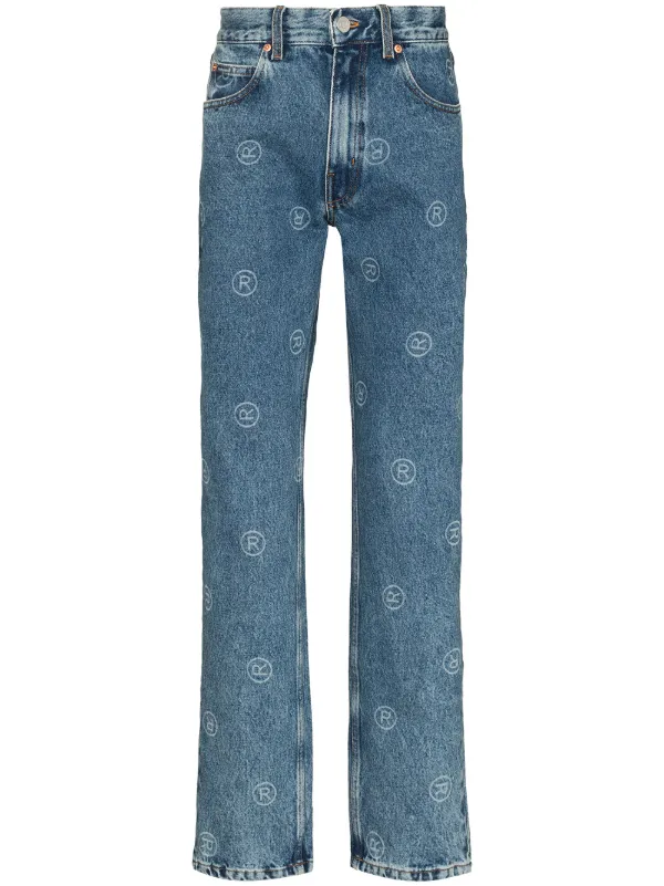 Martine Rose Logo-Print Straight-Leg Jeans