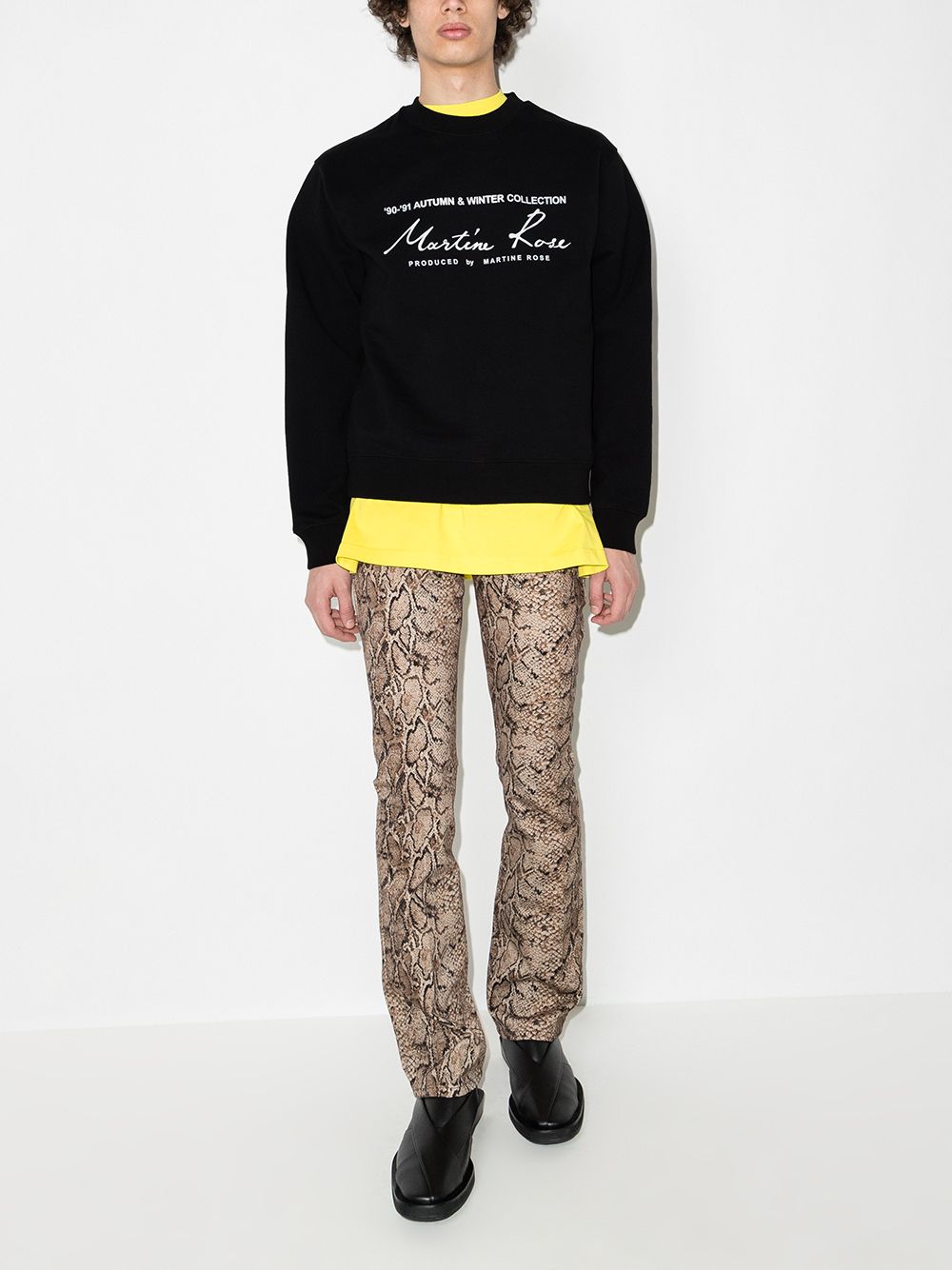 Martine Rose Logo Print Crew Neck Sweatshirt - Farfetch