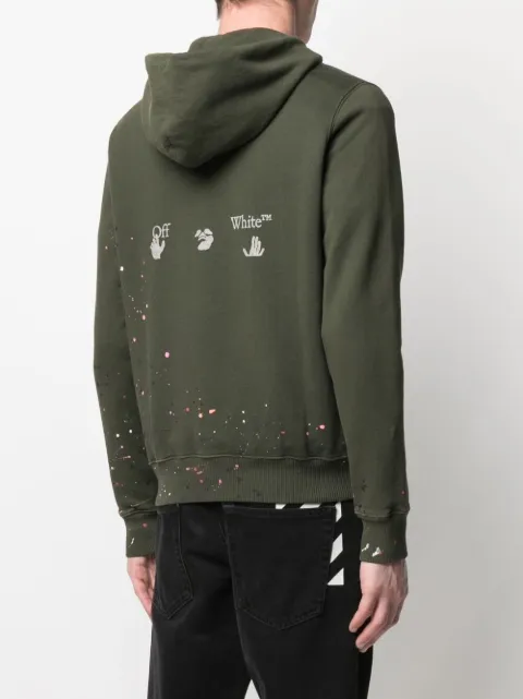 off white hoodie with paint splatter