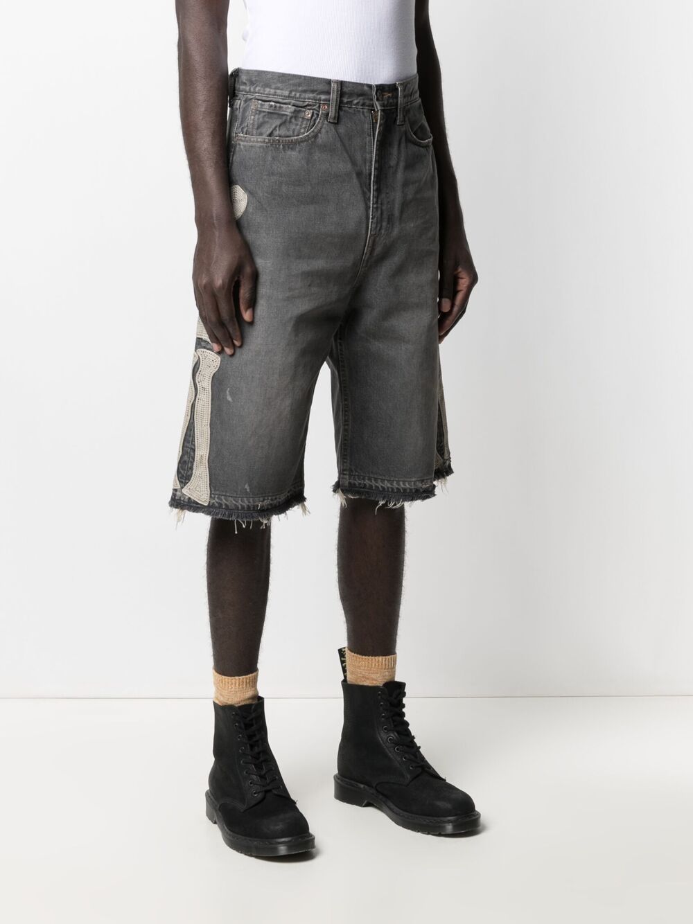 фото Kapital skeleton-detail knee-length shorts