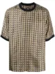 Image 1 of Fendi woven logo-print silk T-shirt