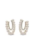Yoko London 18kt yellow gold Sleek Akoya pearl diamond earrings