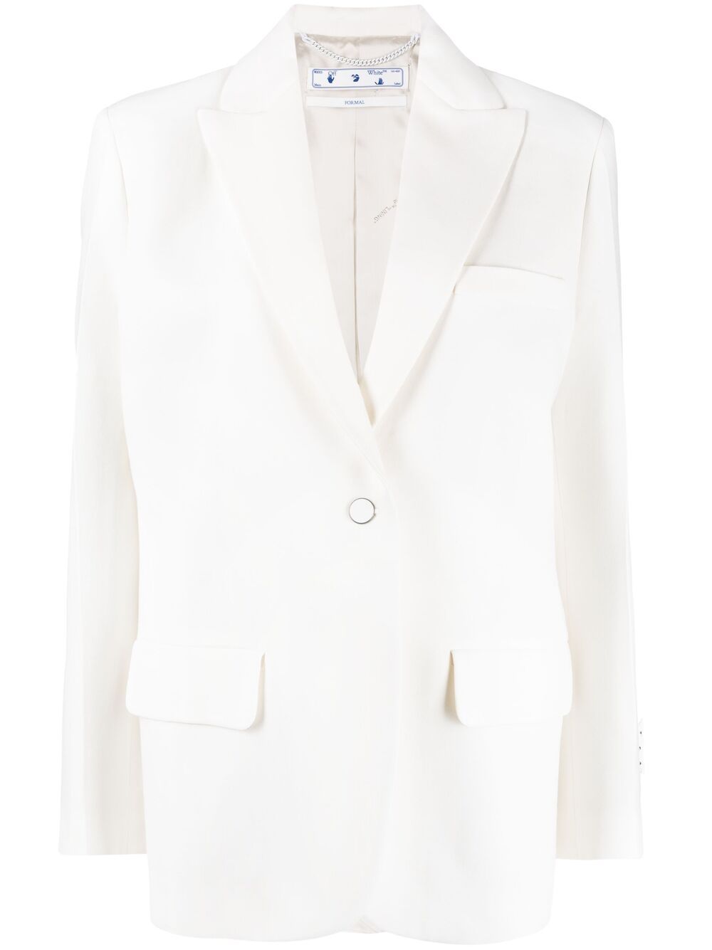 Off-white Logo-print Single-breasted Blazer In White