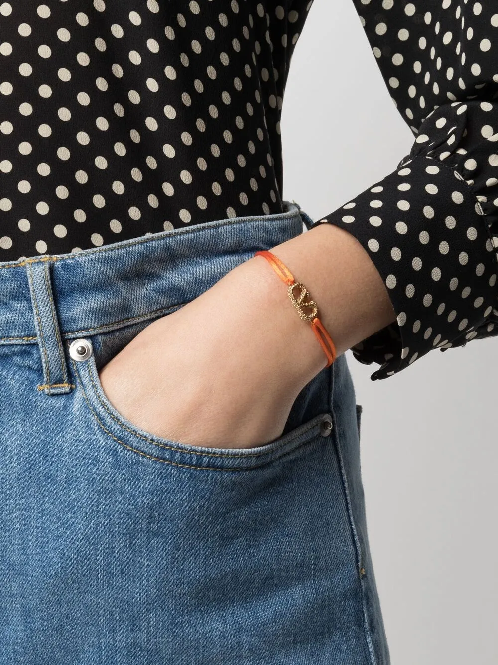 Valentino Garavani VLogo Crystal Rope Bracelet Farfetch