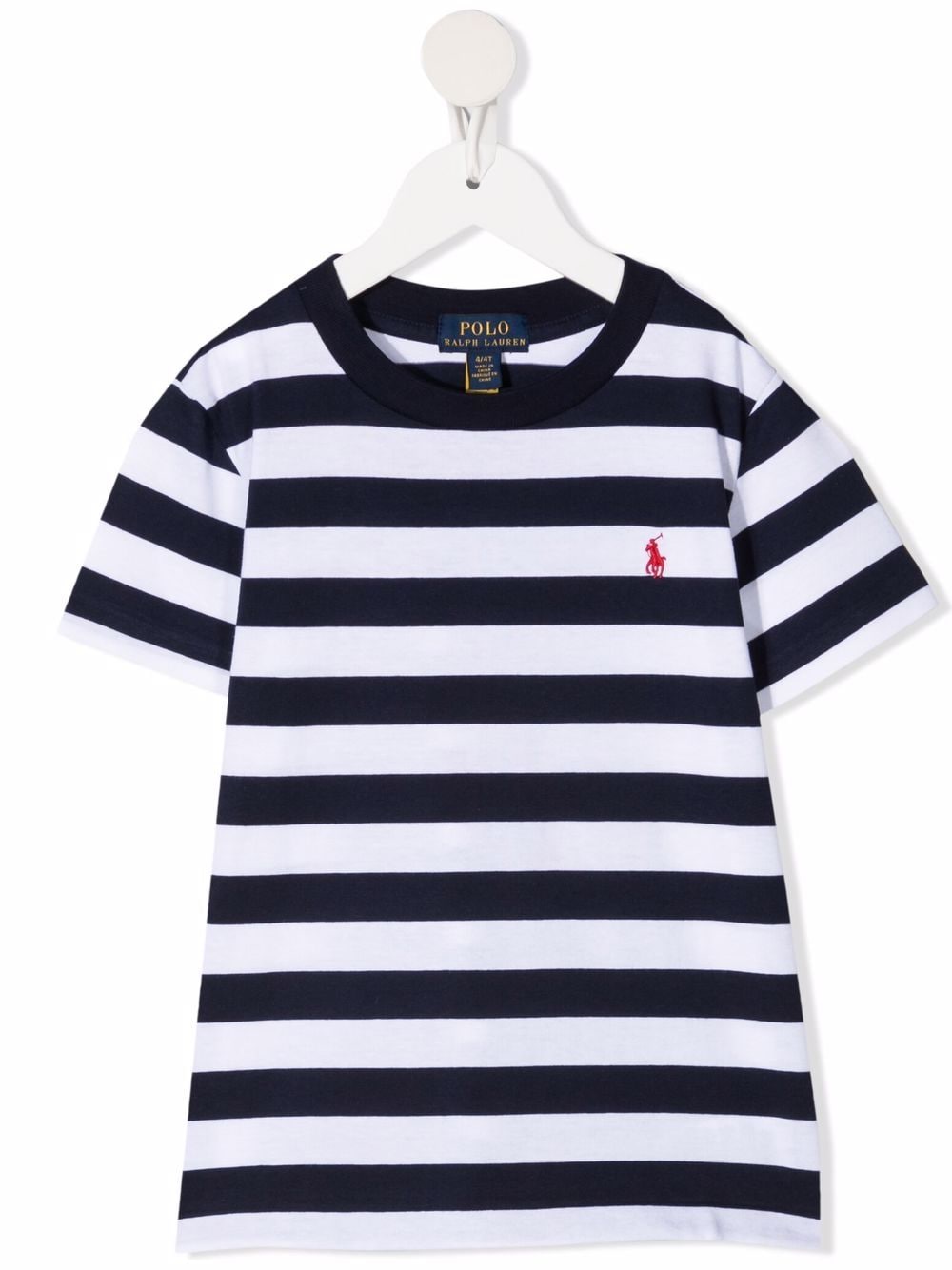 Shop Ralph Lauren Polo Pony Stripe-print T-shirt In White