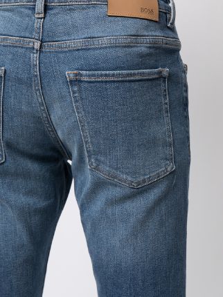 faded-effect straight-leg jeans展示图