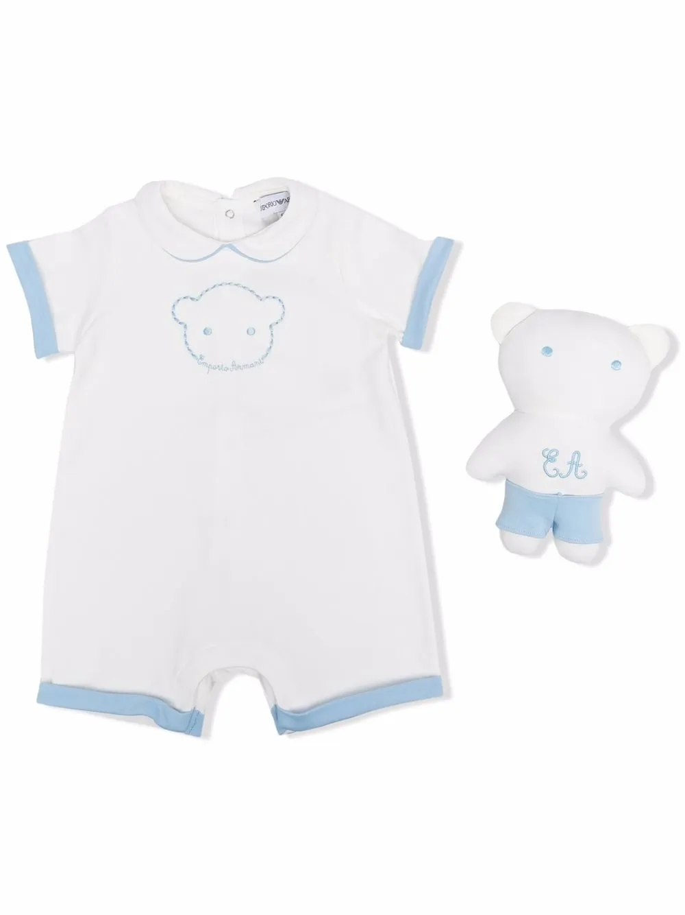 

Emporio Armani Kids embroidered cotton romper - White