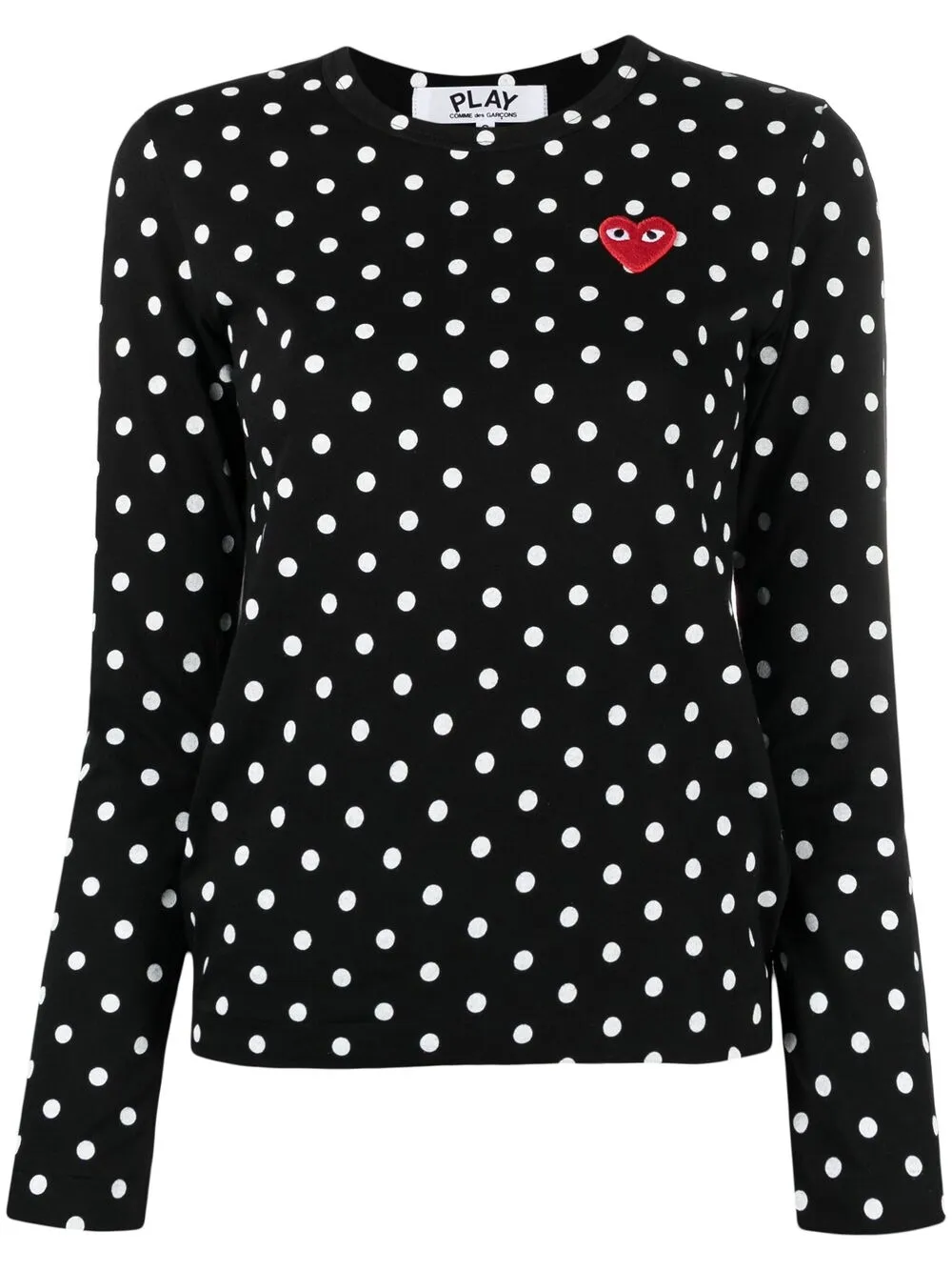 

Comme Des Garçons Play long-sleeved polka dot T-shirt - Black