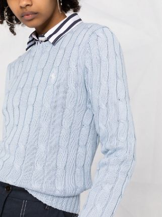 cable knit Polo Pony logo jumper展示图