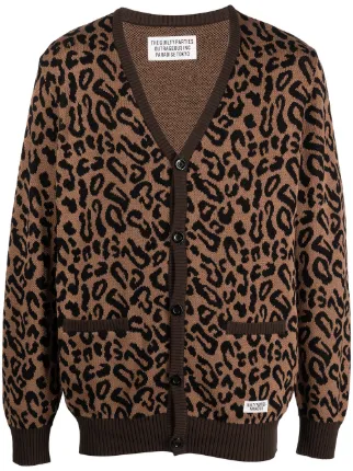 Leopard print cardigan cotton on sale on