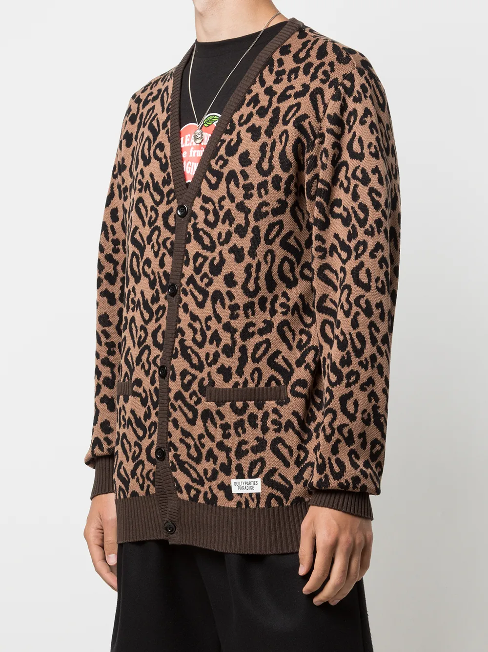 MOSCHINO Leopard-jacquard cardigan