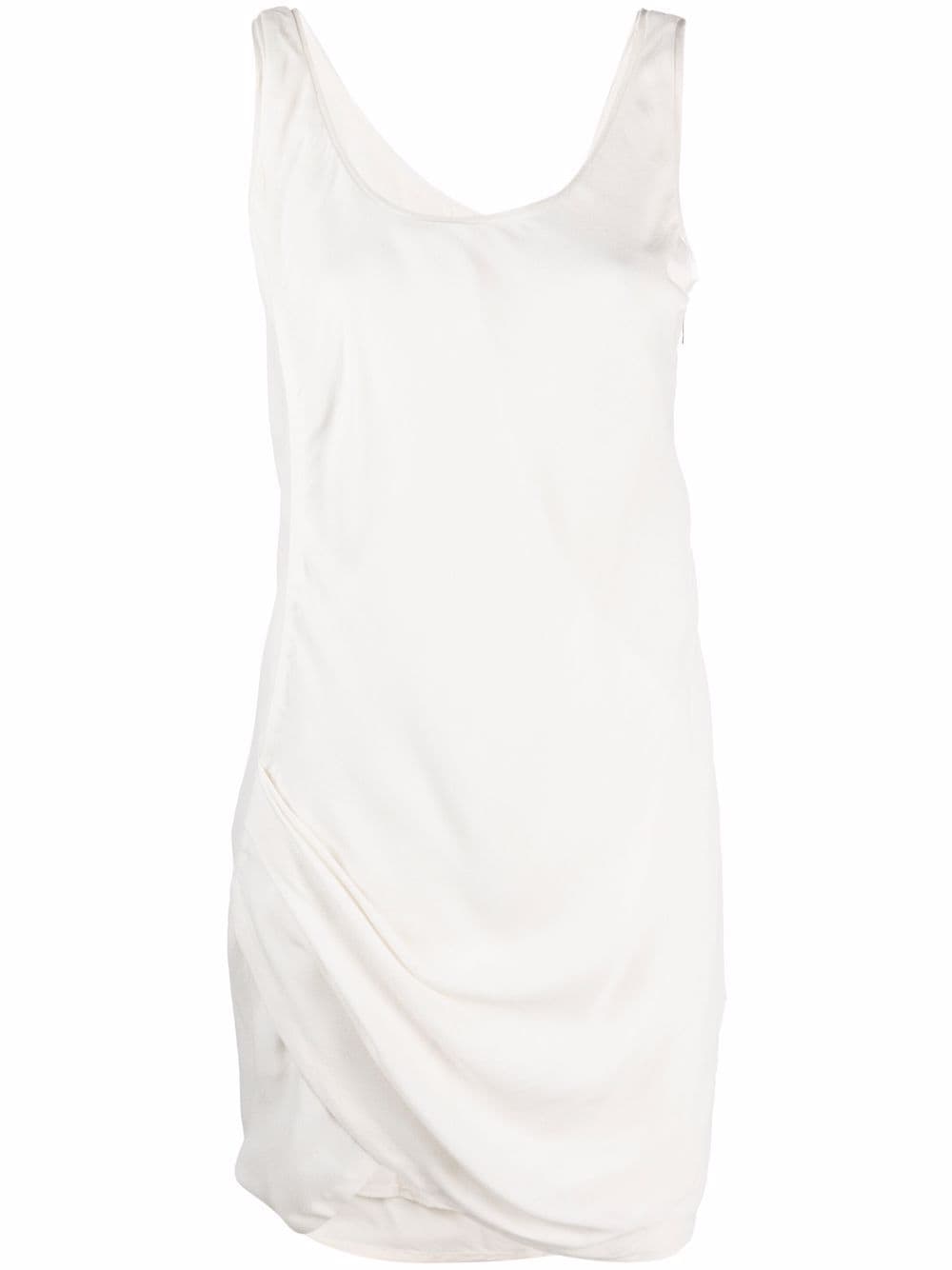 Pre-owned Helmut Lang 2000s Tulip Hem Sleeveless Dress In White