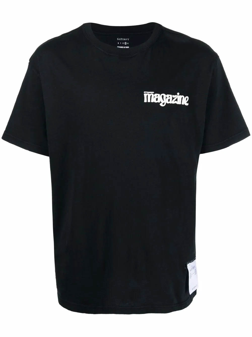 Satisfy Slogan Organic Cotton T-shirt In Black