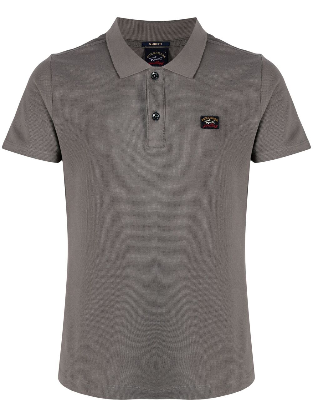 Paul & Shark Logo-patch Cotton Polo Shirt In Brown