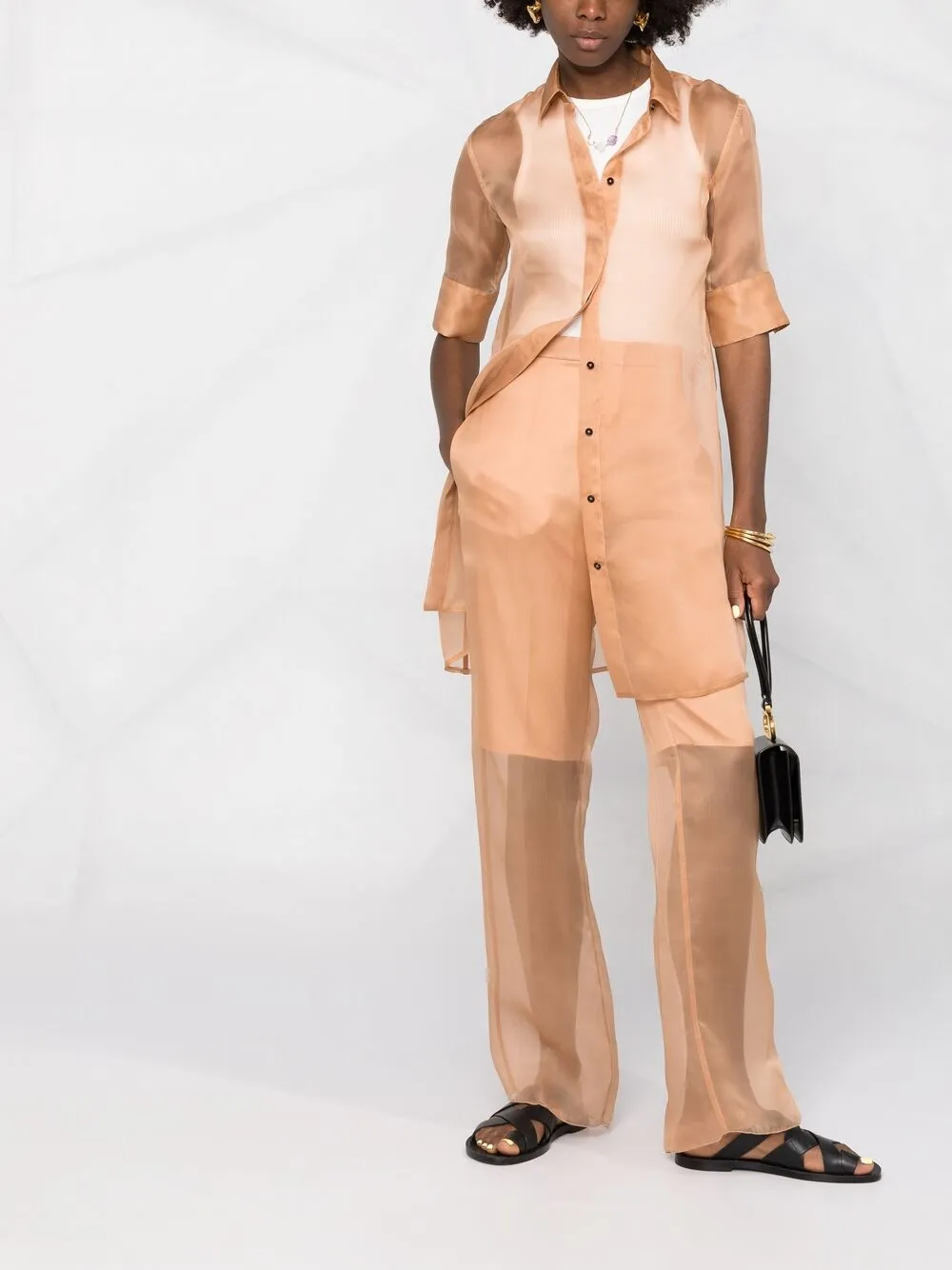 фото Jil sander брюки с прозрачным слоем