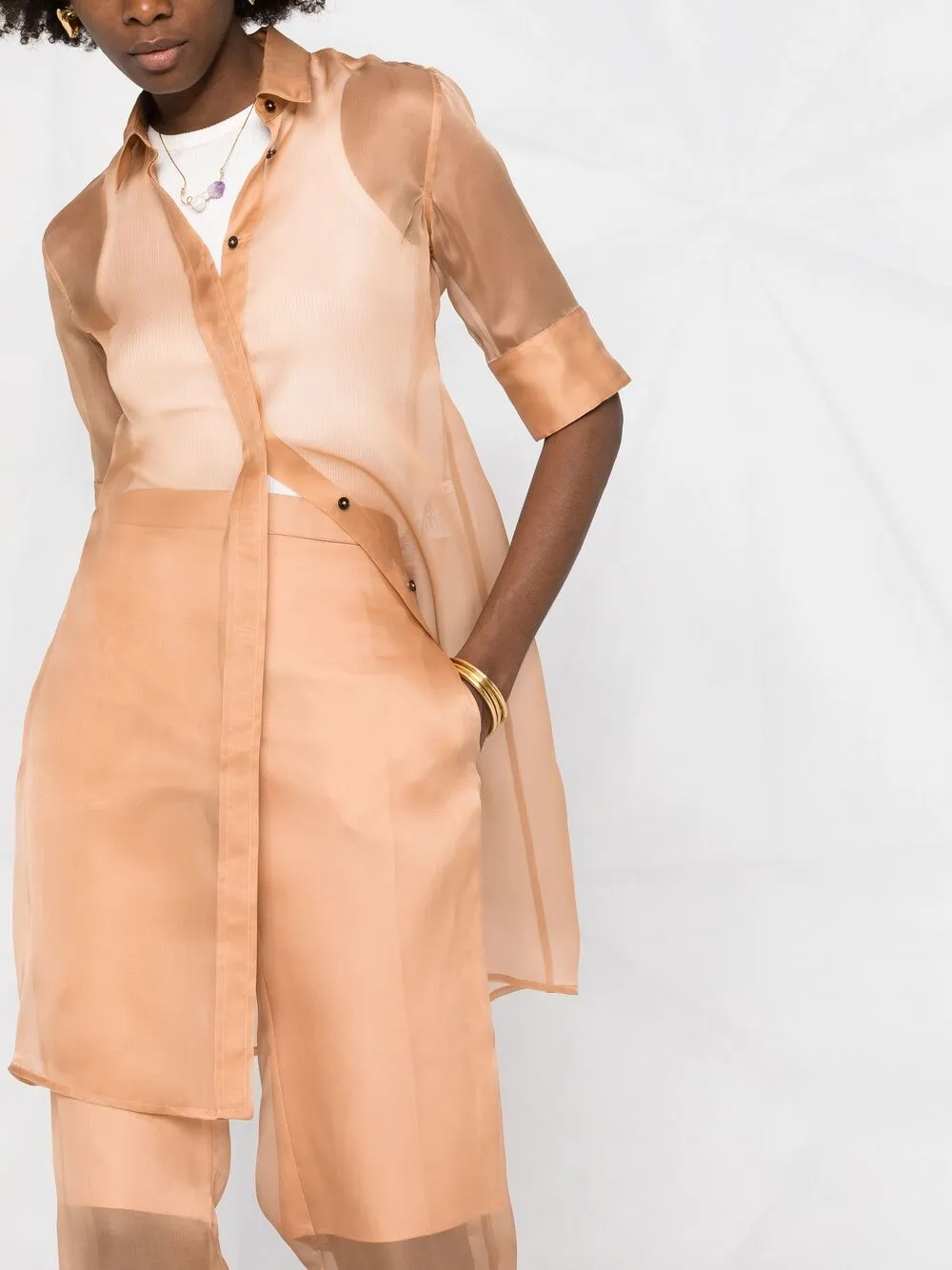 фото Jil sander брюки с прозрачным слоем