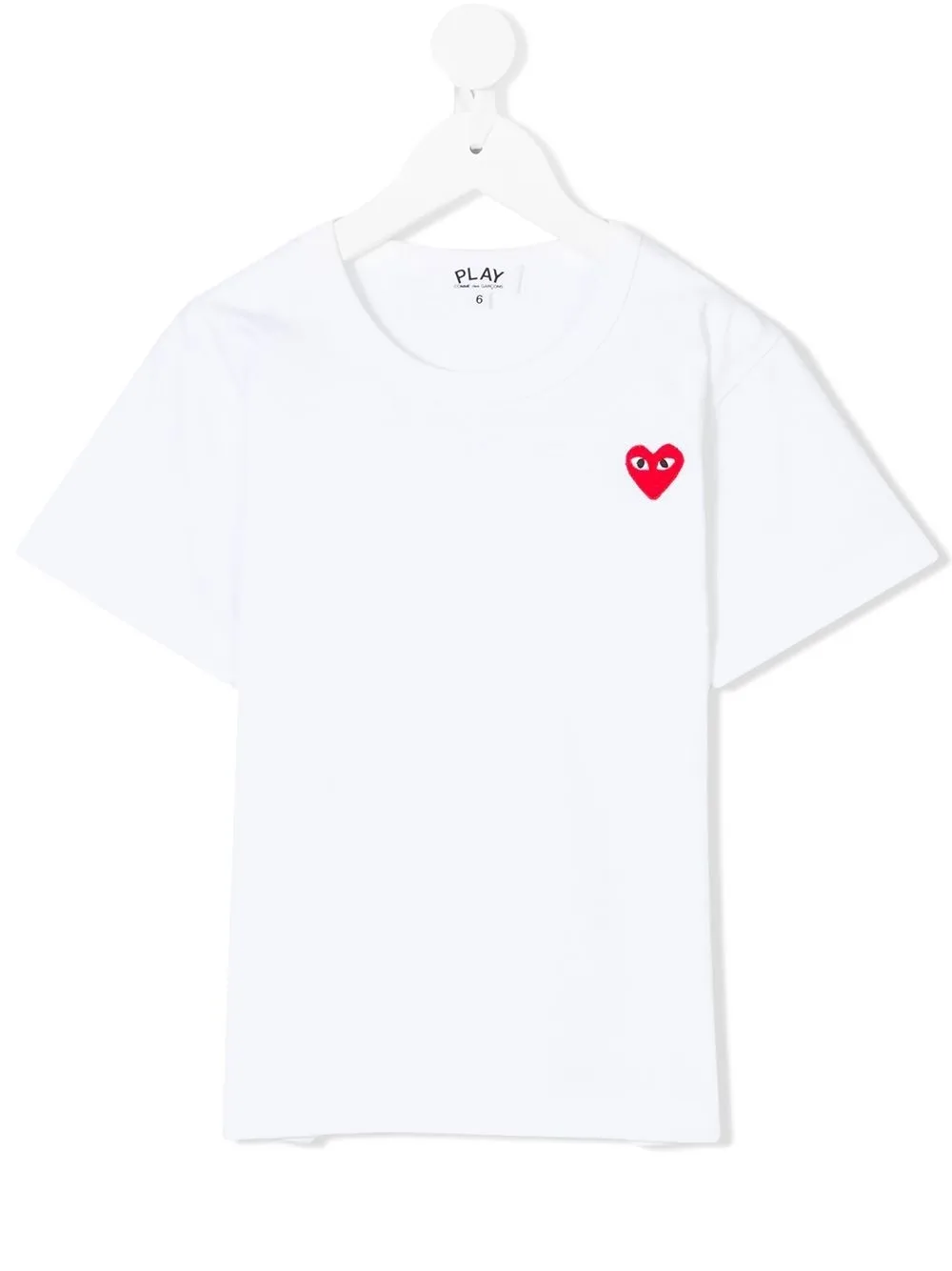Comme Des Garçons Play Heart-print Short-sleeved T-shirt In White