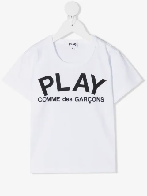 Comme Des Garçons Play Kids playera con logo estampado 