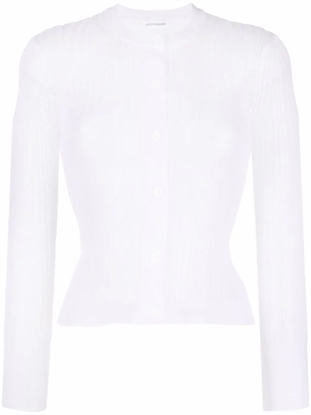 

Cecilie Bahnsen sheer ribbed cardigan - White