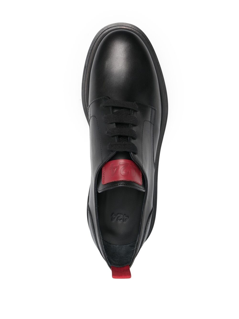 Shop 424 Leather Derby Shoes In Black