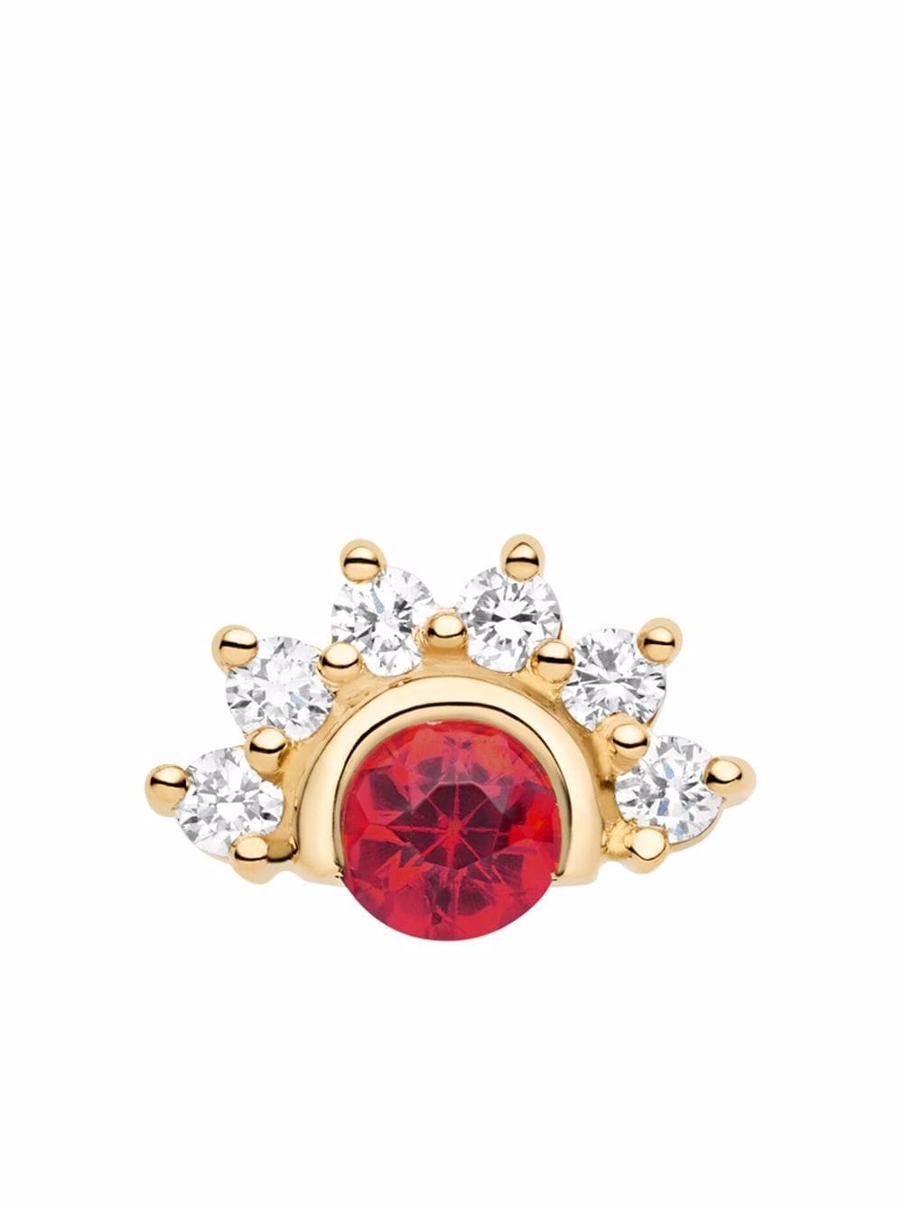Shop Nouvel Heritage 18kt Yellow Gold Mystic Red Spinel And Diamond Stud Earrings
