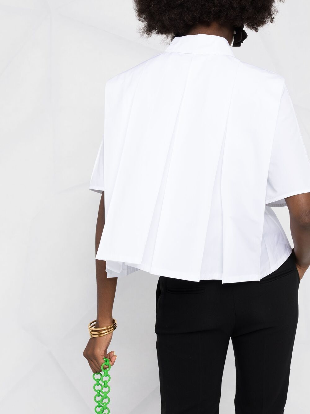 фото Jil sander рубашка с короткими рукавами и плиссированной спинкой